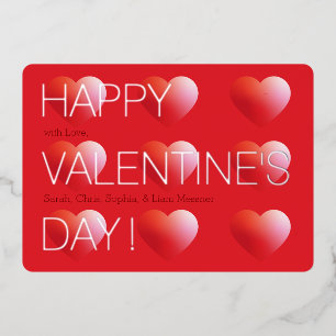 Love & Hearts Modern Valentine's Day Foil Holiday Card
