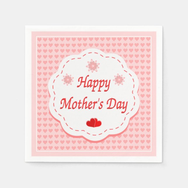 Love hearts mothers day napkin (Front)