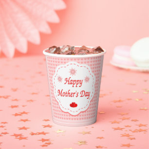 Love hearts mother's day paper cups