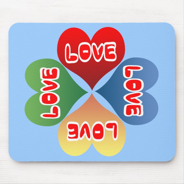 Love Hearts Mouse Mat (Front)