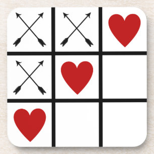 LOVE HEARTS 'n ARROWS Tic Tac Toe Coaster
