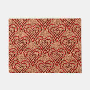 Love Hearts on Cork Board Doormat