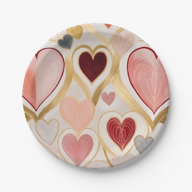 Love Hearts Paper Plate (Front)