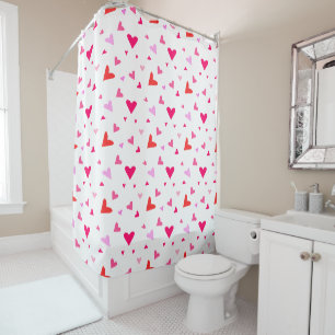 Love Hearts Pattern Shower Curtain