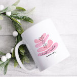 Love Hearts Pink Watercolor Pregnancy Announcement Coffee Mug<br><div class="desc">Unique elegant gift to announce your pregnancy or celebration to a very special someone. Easily customise the name and estimated date. Be sure to check out more options in my collection.</div>