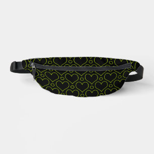 Love Hearts & Polka Dots pattern in Lime Green Bum Bags