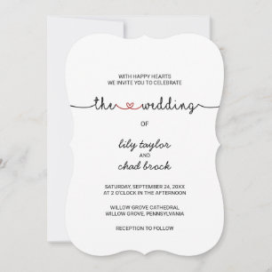 Love Hearts Red The Wedding Of Invitation