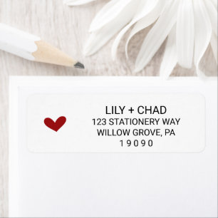 Love Hearts   Red Wedding Label