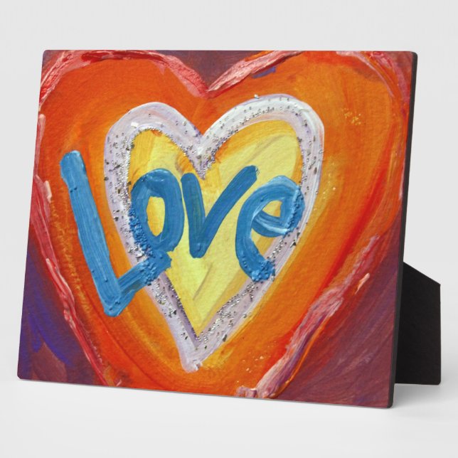 Love Hearts Ripple Painting Poem Plaque (Side)