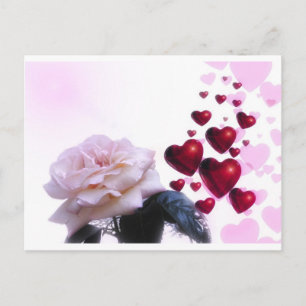 Love Hearts Roses Blossom Flower Destiny Nature Postcard
