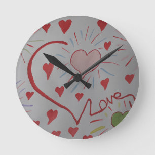 Love Hearts Round Clock