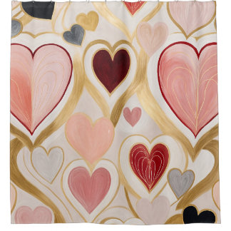 Love Hearts Shower Curtain