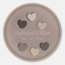 Love Hearts Sweet Wedding Envelope Seals