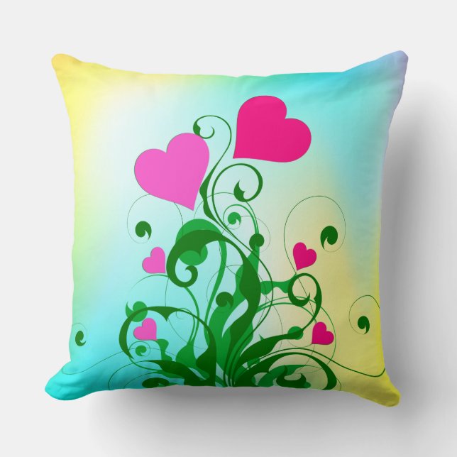 Love Hearts Tree Flowers-46555 Cushion (Front)