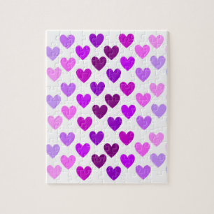 love hearts valentine romantic monochrome jigsaw puzzle