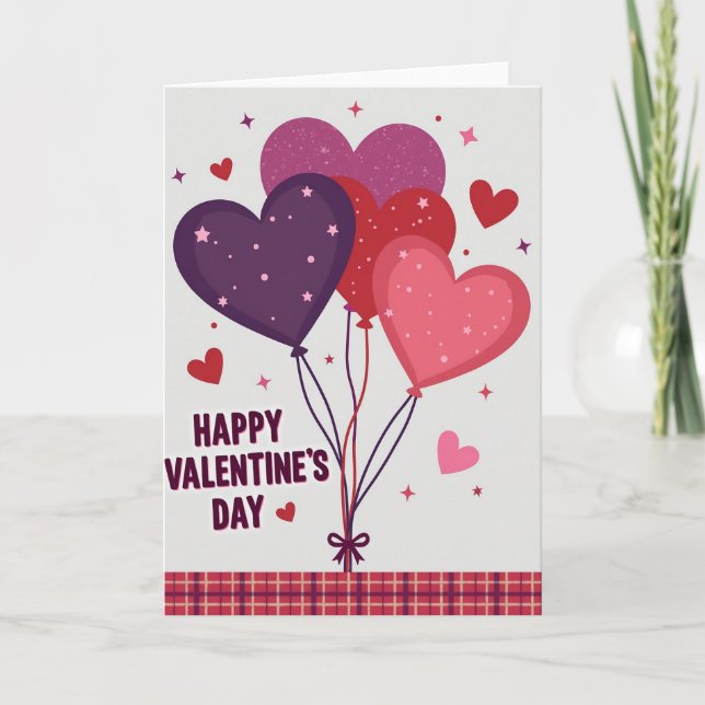 Love Hearts Valentines Day Card (Front)