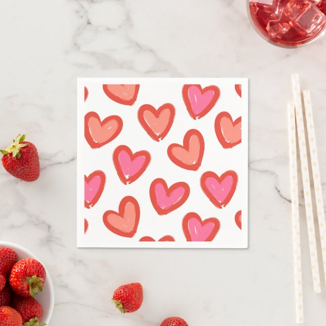 Love Hearts Valentine's Day Napkin (Insitu)