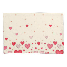 Love, Hearts, Valentines, Wedding - Pillowcase