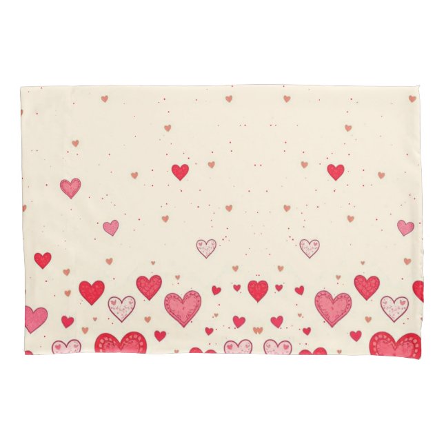 Love, Hearts, Valentines, Wedding - Pillowcase (Front)