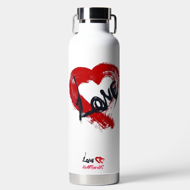 Love Hearts Water Bottle (Front)