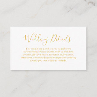 Love Hearts Wedding Details Enclosure Card