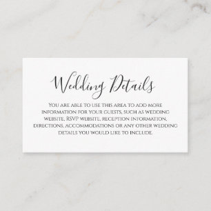 Love Hearts Wedding Details Enclosure Card