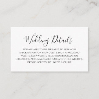 Love Hearts Wedding Details Enclosure Card