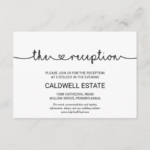 Love Hearts Wedding Reception Enclosure Card