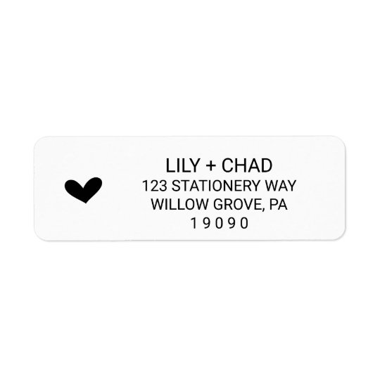 Love Hearts Wedding Return Address Label
