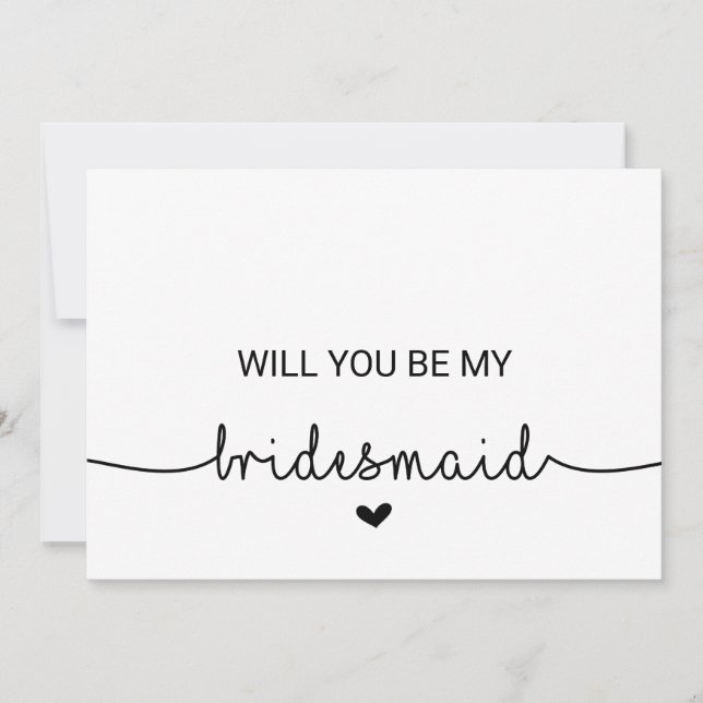 Love Hearts Will You Be My Bridesmaid Invitation (Front)
