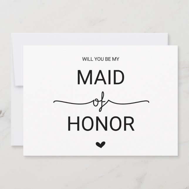Love Hearts Will You Be My Maid of Honour Invitation (Front)