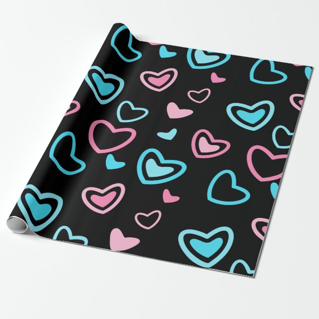 Love Hearts Wrapping Paper (Unrolled)