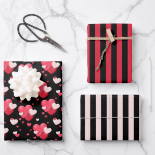 Love Hearts Wrapping Paper Set of 3