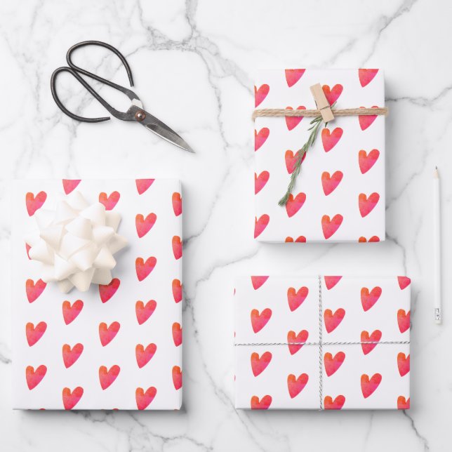 Love Hearts Wrapping Paper Sheet (Front)