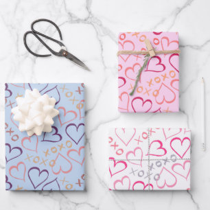 Love Hearts, XOXO  Wrapping Paper Sheet