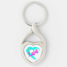 Love Hearts Zipper Charm Key Chain