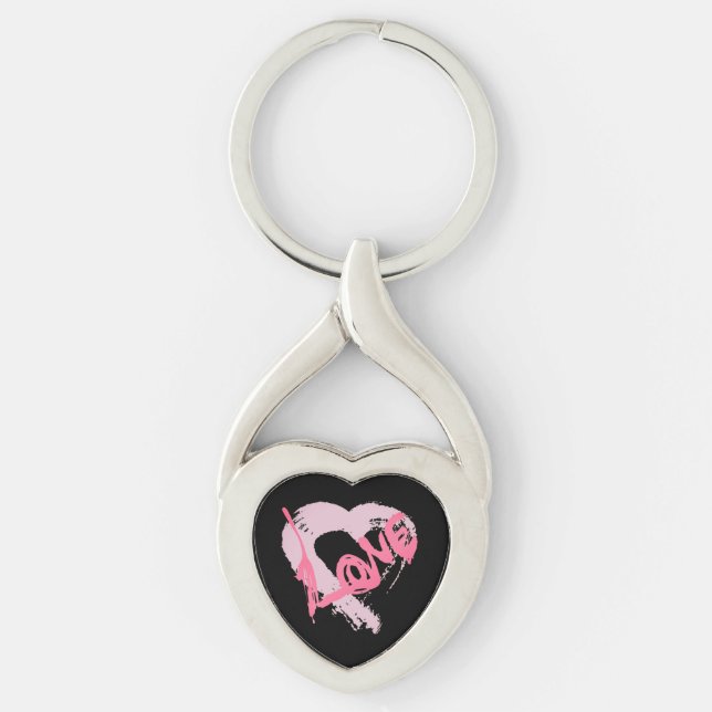 Love Hearts Zipper Charm Key Chain (Front)