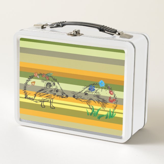 Love Hedgehogs Autumn drawing  Lunchbox (Front)