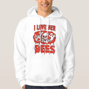 Love Her Bees Skull Ghost Bat Blood Drip Hoodie