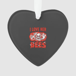 Love Her Bees Skull Ghost Bat Blood Drip Ornament