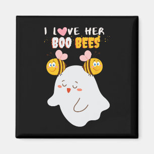 Love Her Boo Bees Funny Halloween Couple Husband B Magnet
