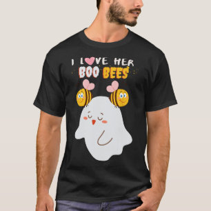 Love Her Boo Bees Funny Halloween Couple Husband B T-Shirt
