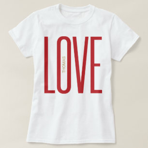 Love High Letters Red Gold Monogram Chic Design T-Shirt