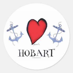 love hobart classic round sticker