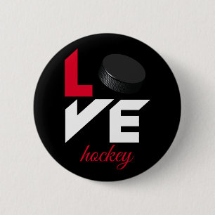 Love hockey 6 cm round badge