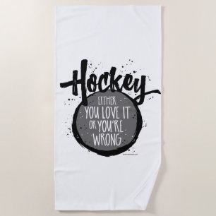 Love Hockey Beach Towel