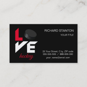 Love hockey business card