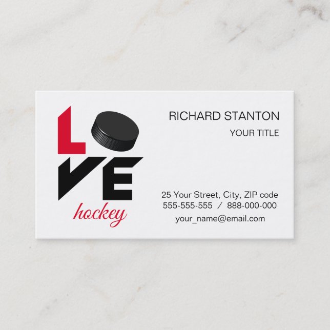 Love hockey business card (Front)