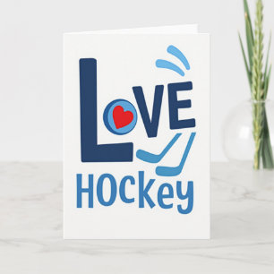 Love Hockey Graphic Design Card