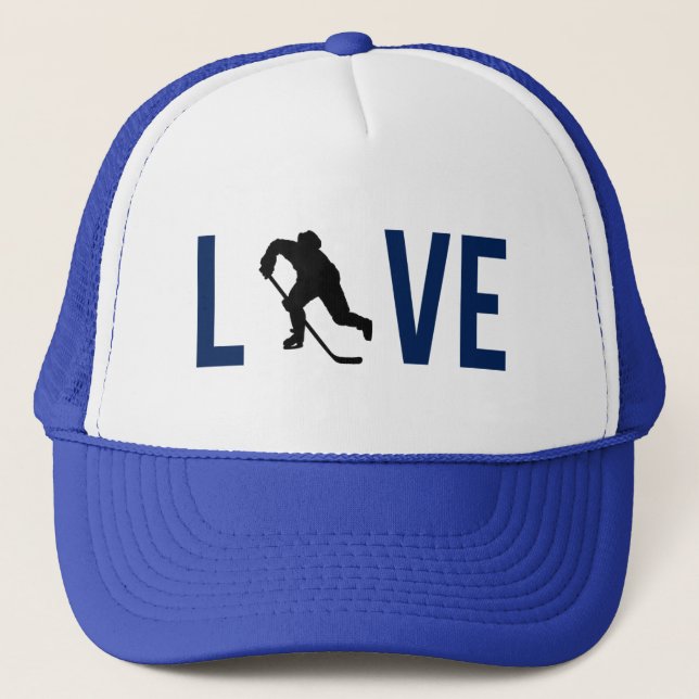 Love Hockey Hat (blue) (Front)